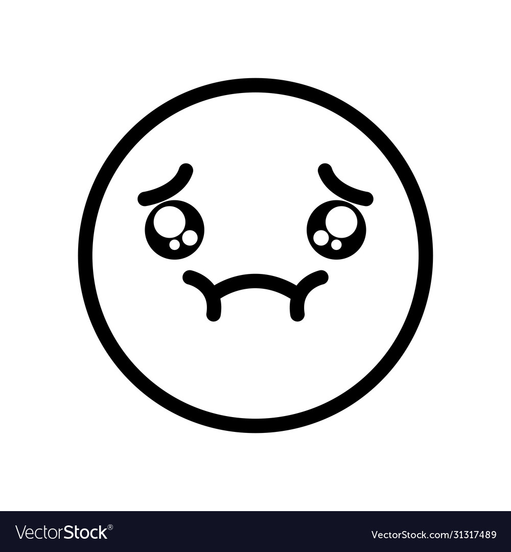 Nauseated emoji face icon line style