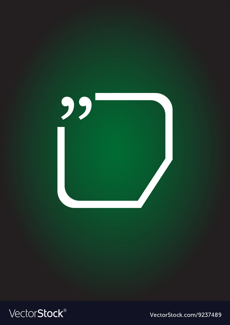 Quotation marks with thin line speech