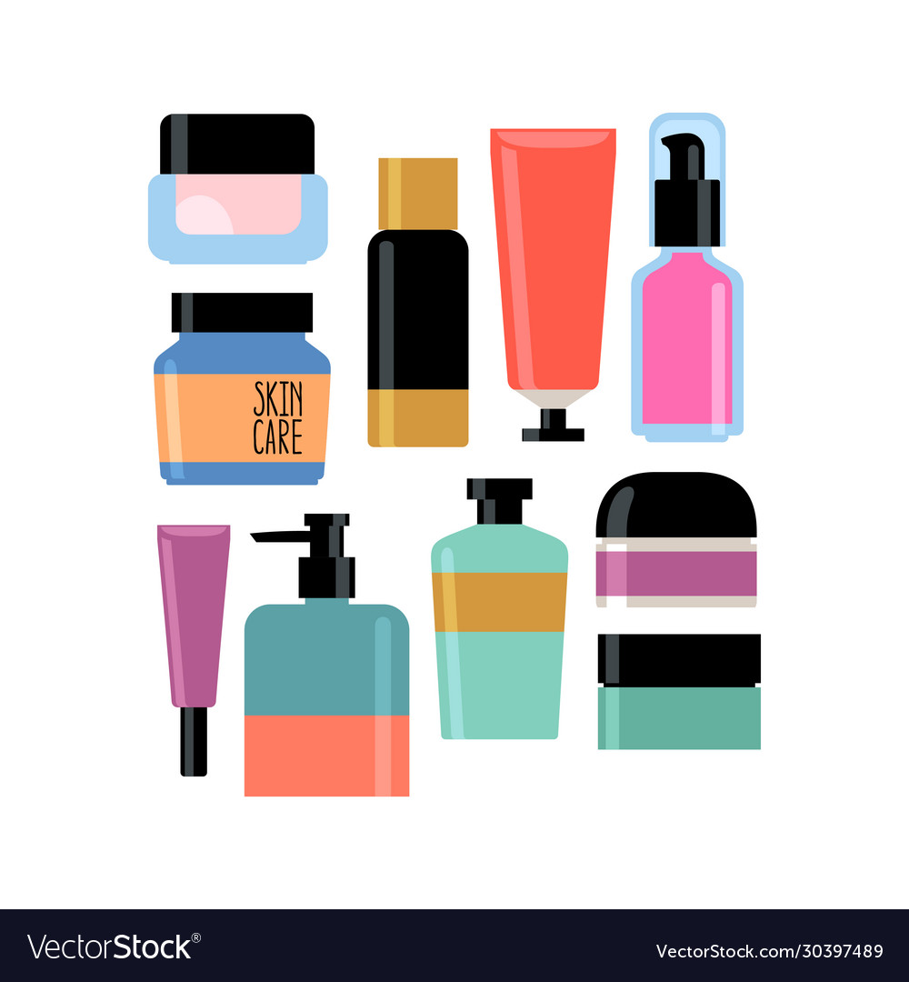 Skin care cosmetics set Royalty Free Vector Image