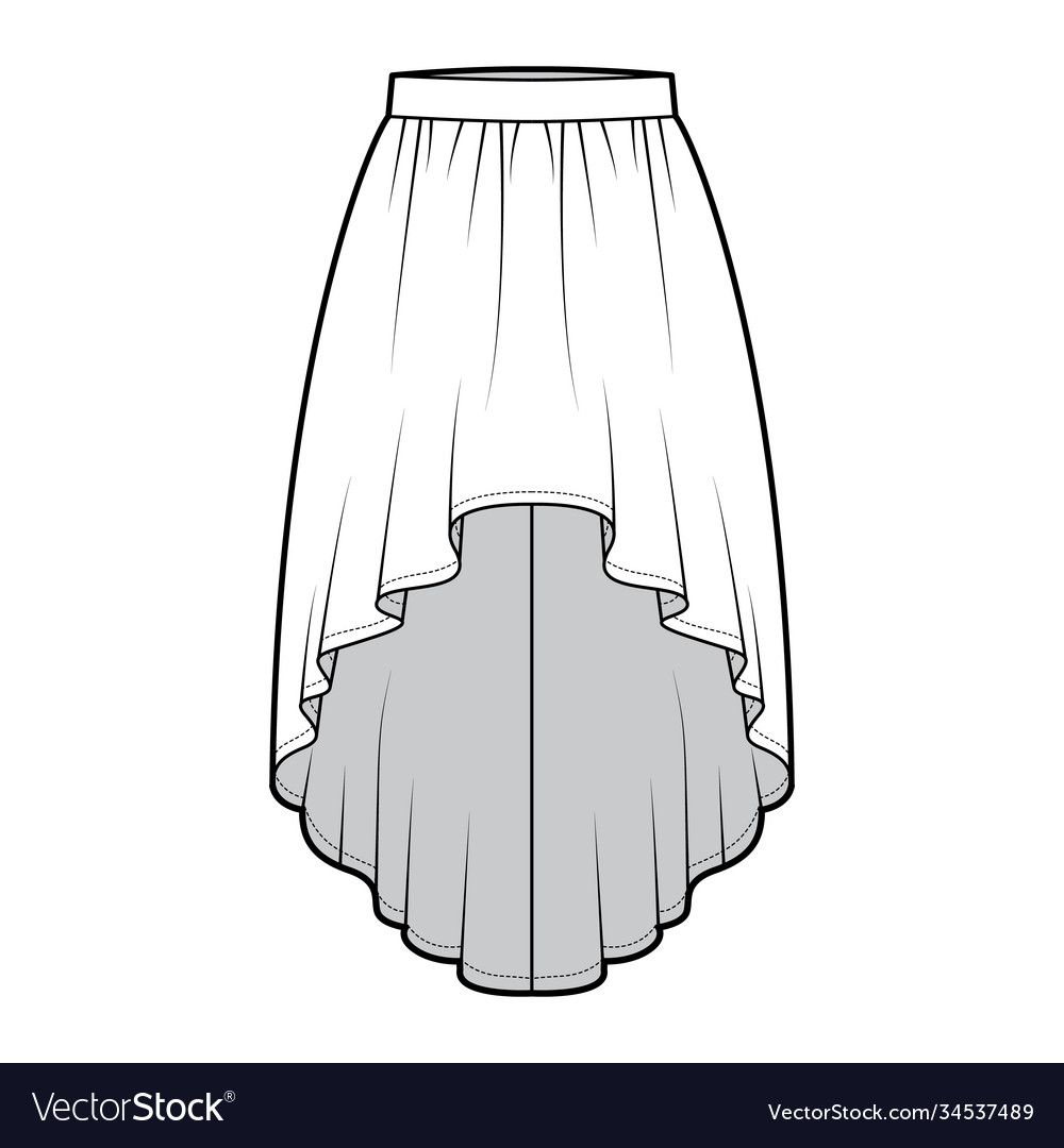 Skirt High Low Technical Fashion Royalty Free Vector Image Skirt High Low Technical Fashion Royalty Free Vector Image