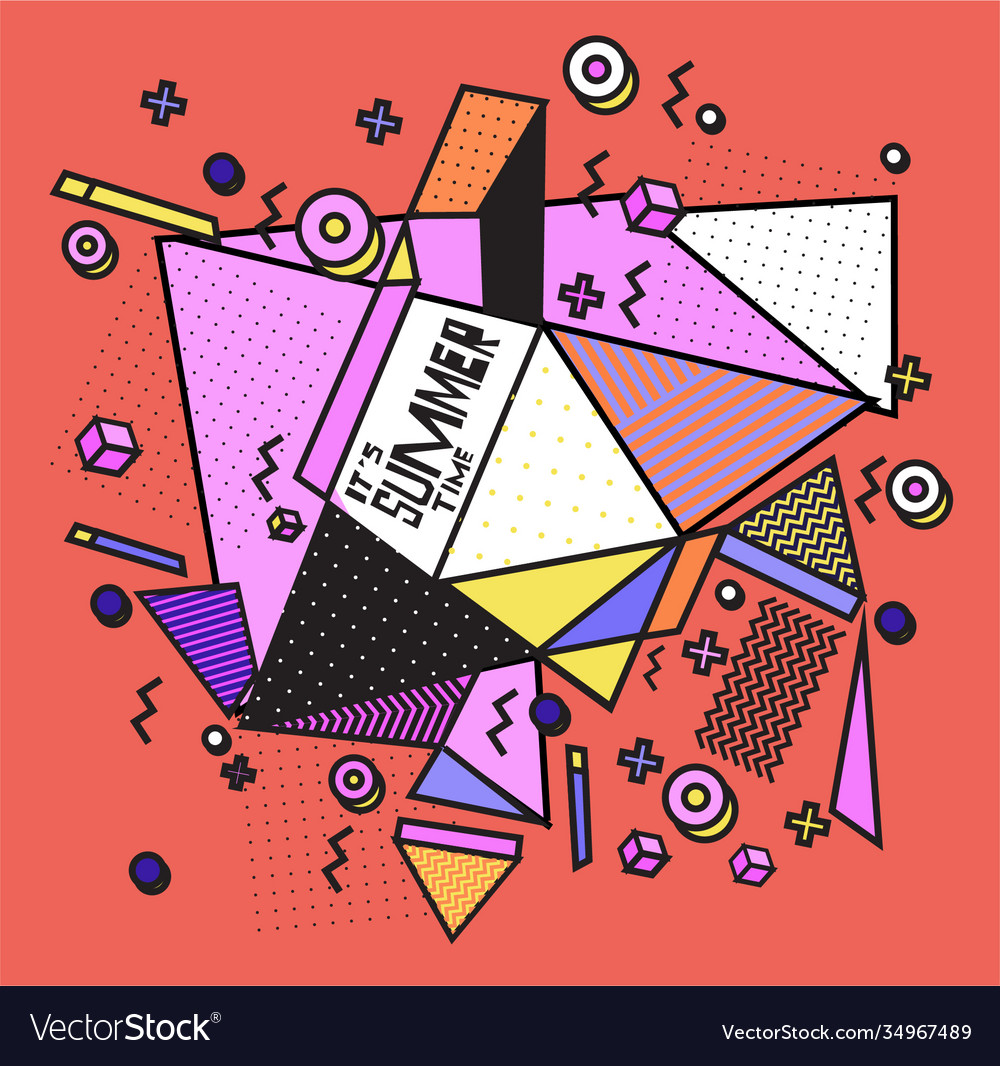 Triangle geometric forms for summer design event vector image Triangle geometric forms for summer design event