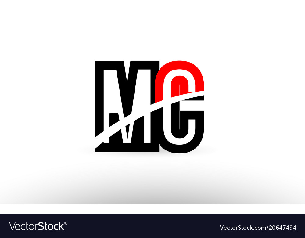 Black white alphabet letter mc m c logo icon