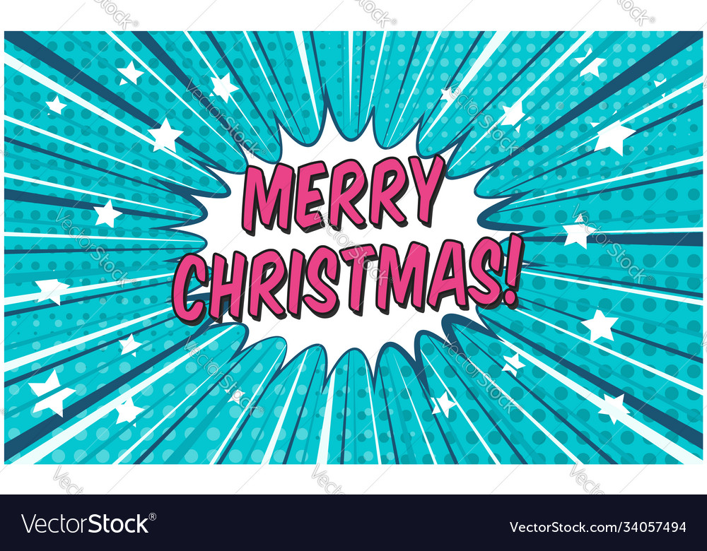 Bright retro speech bubble with merry christmas