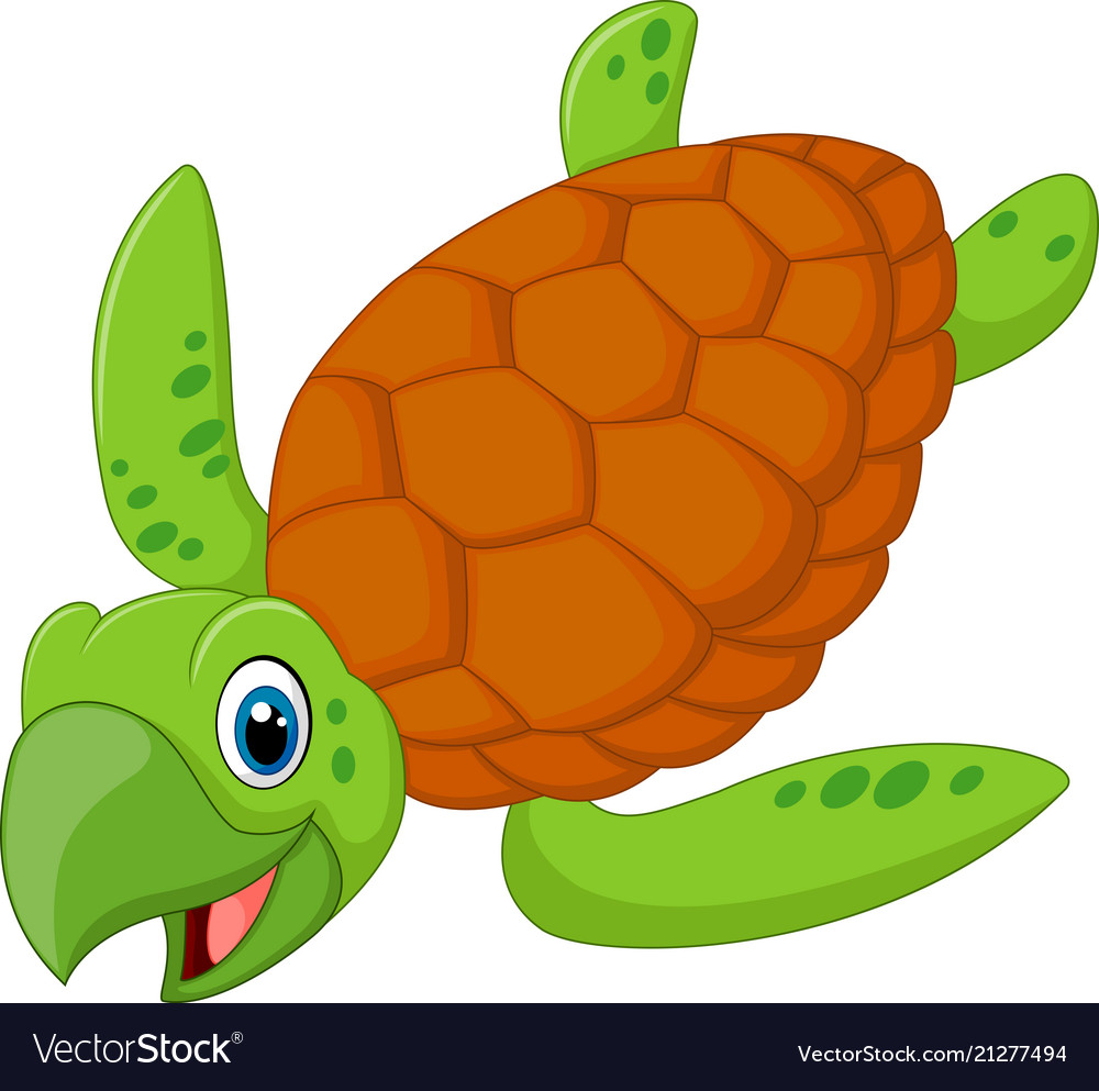 Cartoon smiling turtle Royalty Free Vector Image