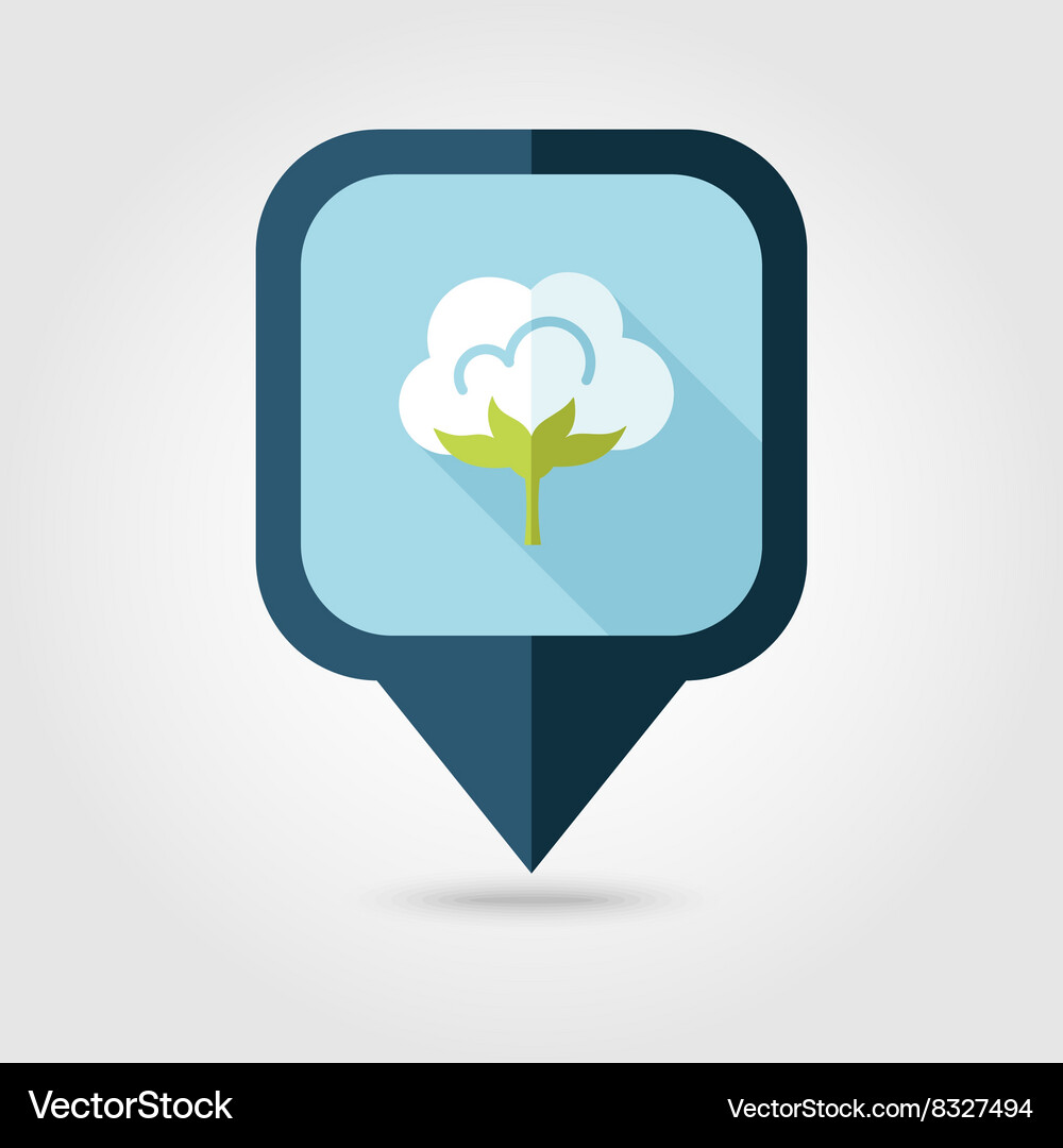 Cotton flat pin map icon Map pointer Royalty Free Vector