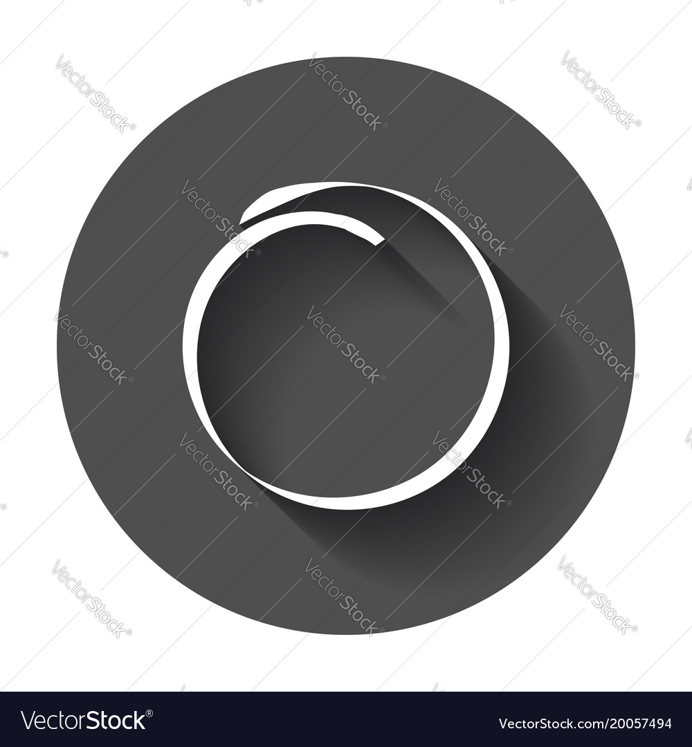 Hand drawn scribble circle element with long