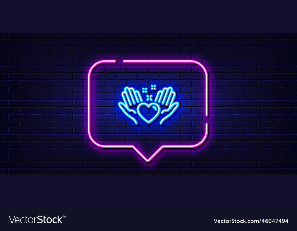 Hold heart line icon friends love sign