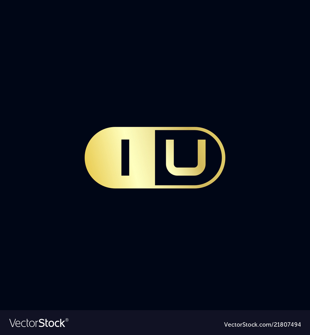 Initial letter iu logo template design