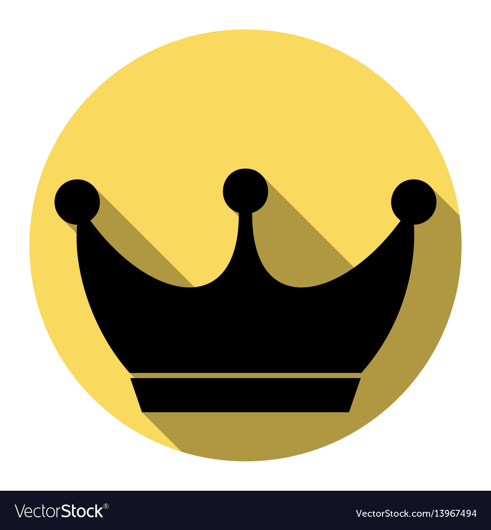 king crown sign flat black icon with flat vector image sign king