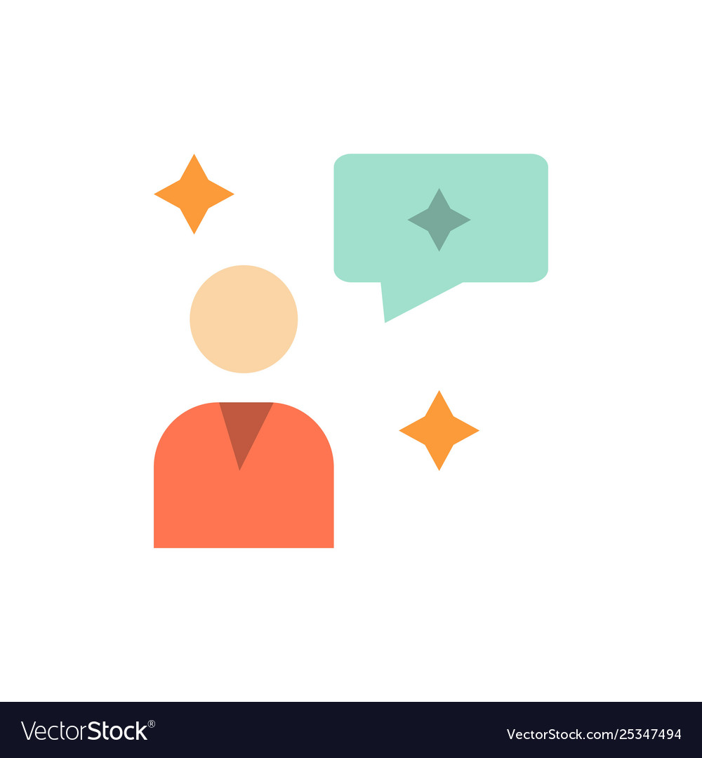 Man chat chatting interface flat color icon Vector Image Man chat chatting interface flat color icon
