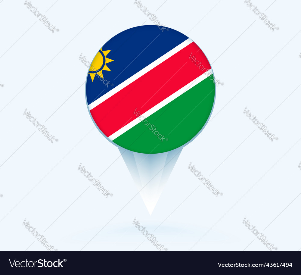 Map pointer with flag of namibia