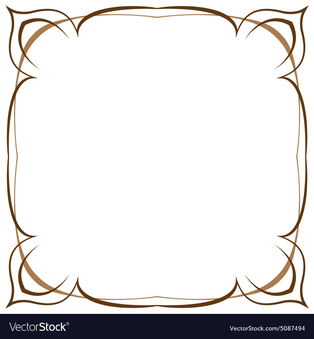 Multilayer brown frame on a white background