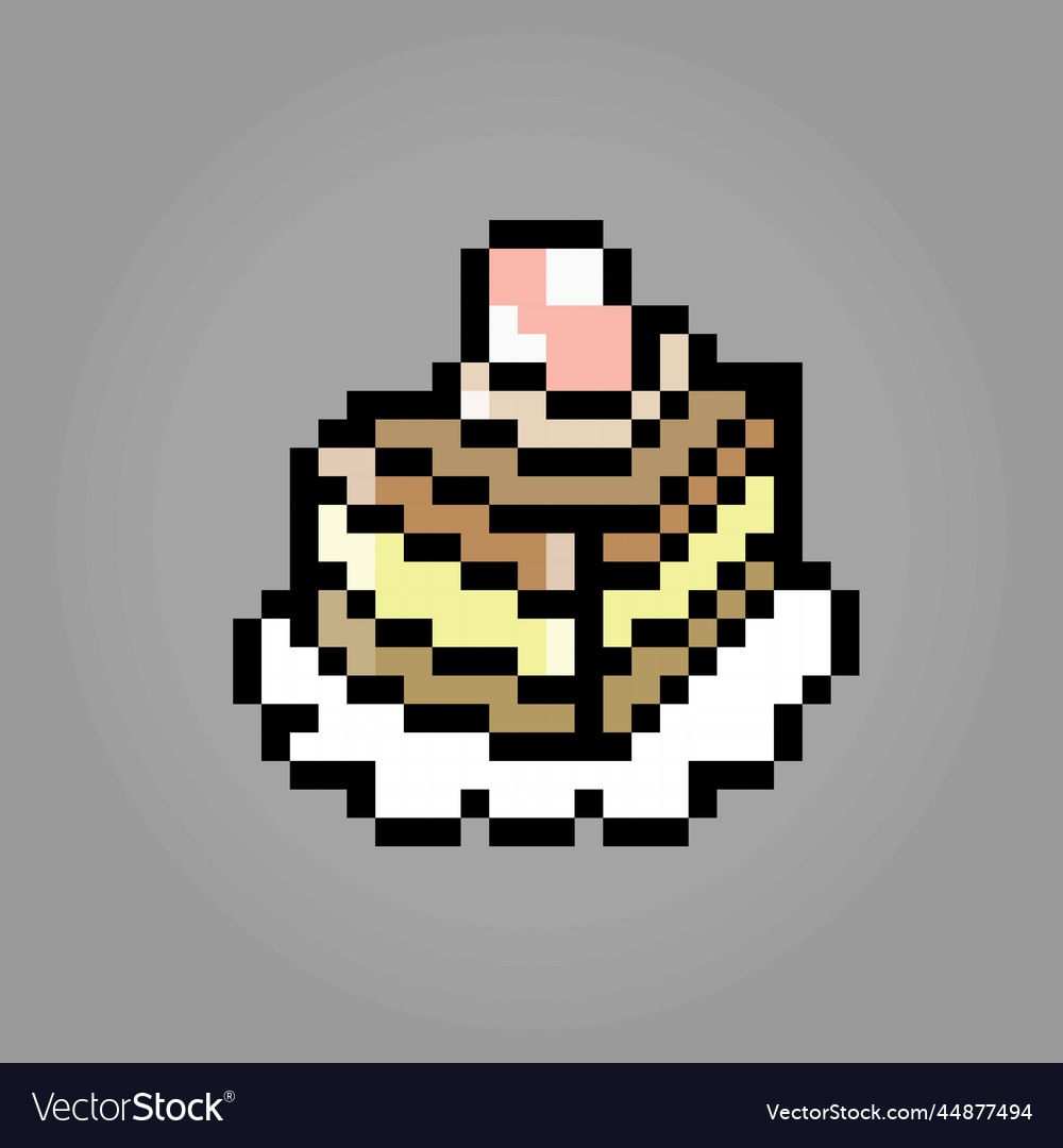 Pixel 8 bit a piece of cake birthday cake Vector Image