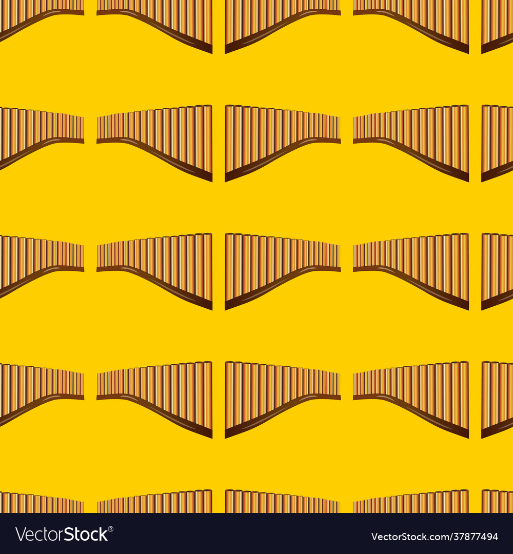 Realistic pan flute isolated seamless pattern