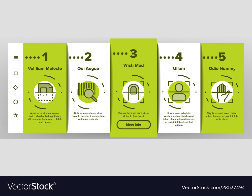 Scan reading onboarding icons set vector image Scan reading onboarding icons set