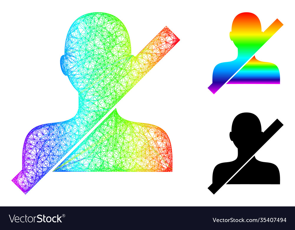 Spectral net mesh gradient restricted boy icon vector image Spectral net mesh gradient restricted boy icon