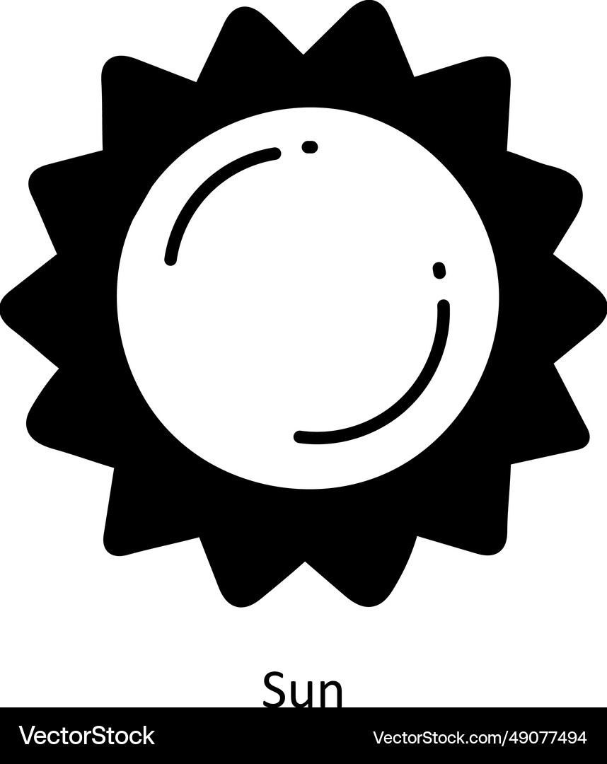 Sun doodle semi solid icon icon design Royalty Free Vector