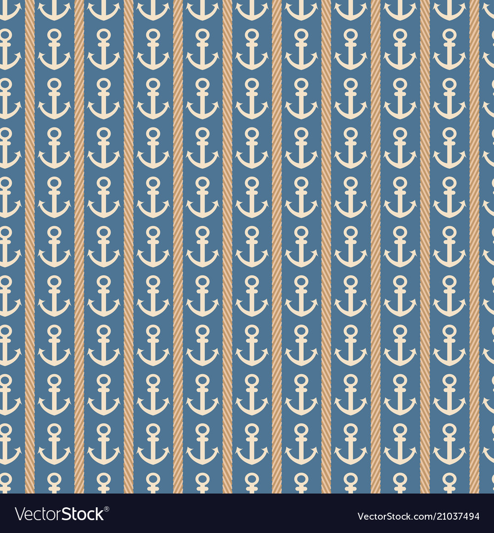 Vertical nautical seamless pattern with anchors vector image Vertical nautical seamless pattern with anchors