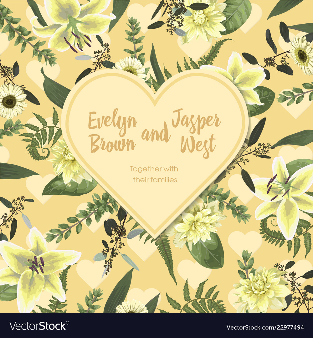 Wedding floral invitation valentine card