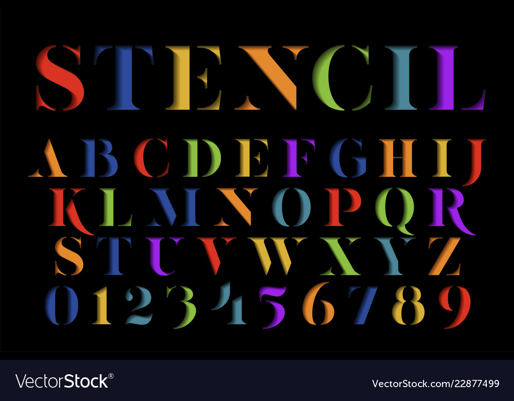 Colorful stencil alphabet