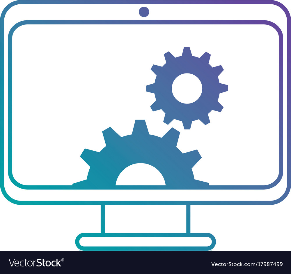 Computer display with gears