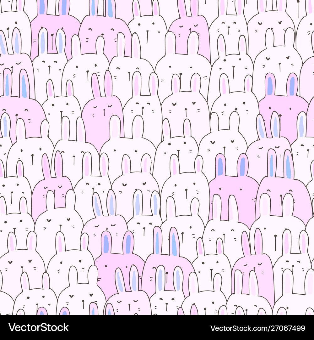 Cute bunny seamless pattern background Royalty Free Vector