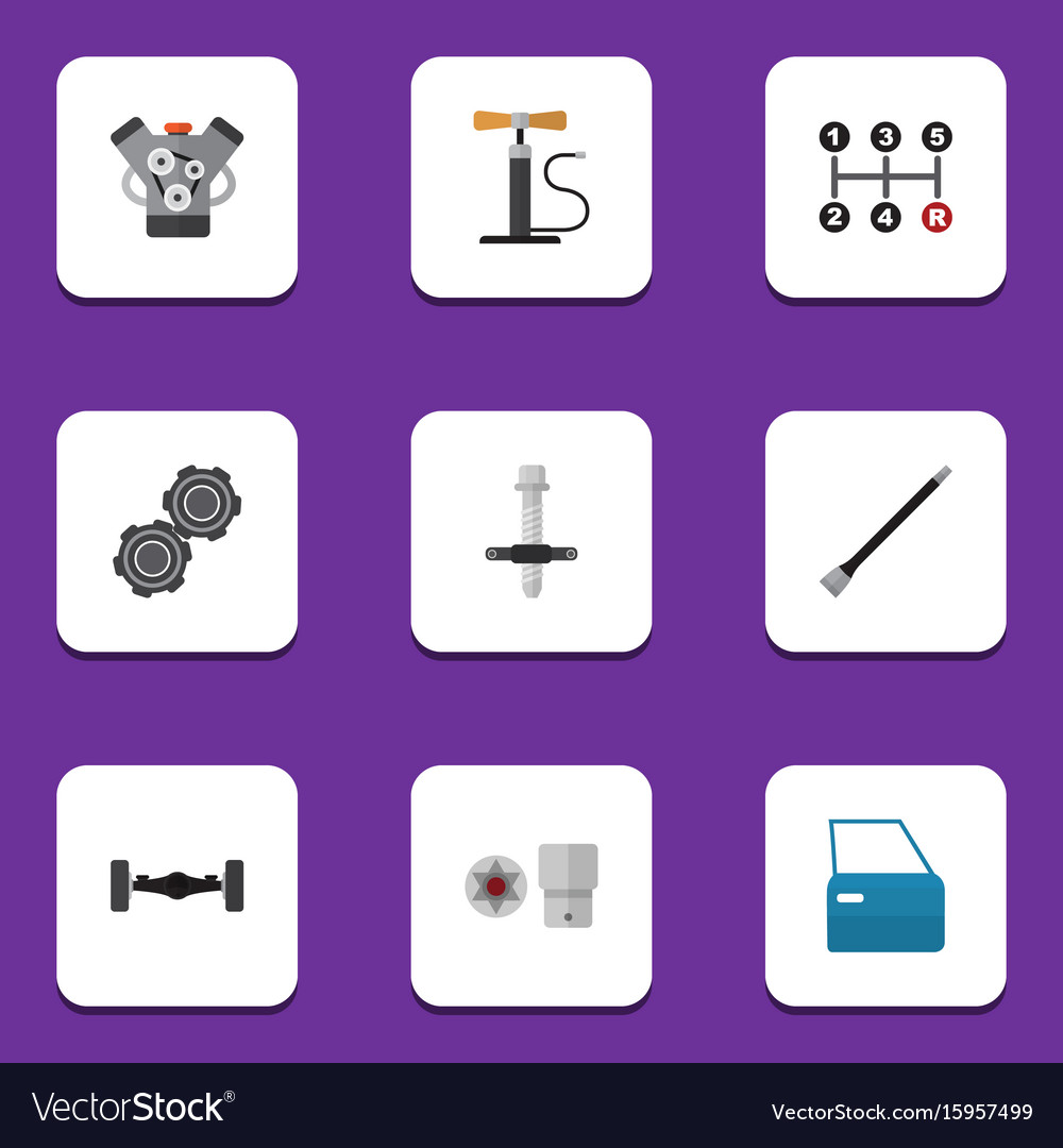 Flat icon service set of wheel pump pipeline