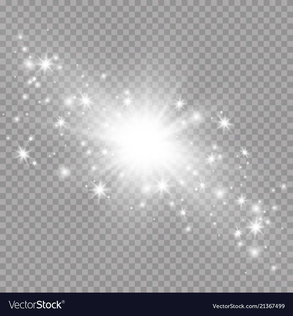Glow light effect starburst with sparkles vector image Glow light effect starburst with sparkles