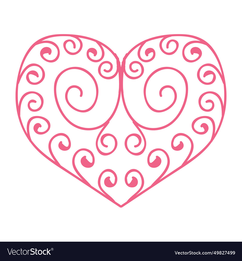Heart with an openwork pattern open Vector Image Heart with an openwork pattern open