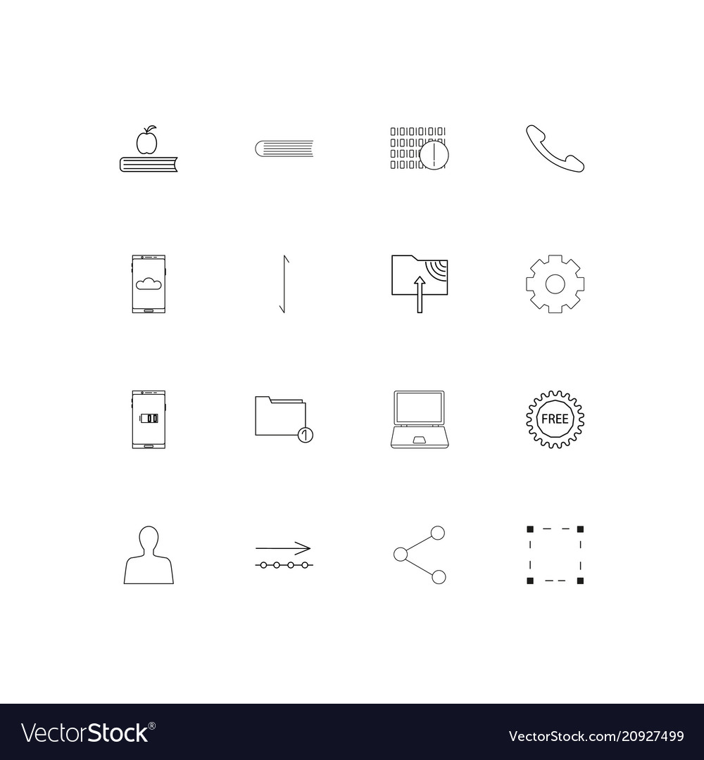 Internet technologies linear thin icons set