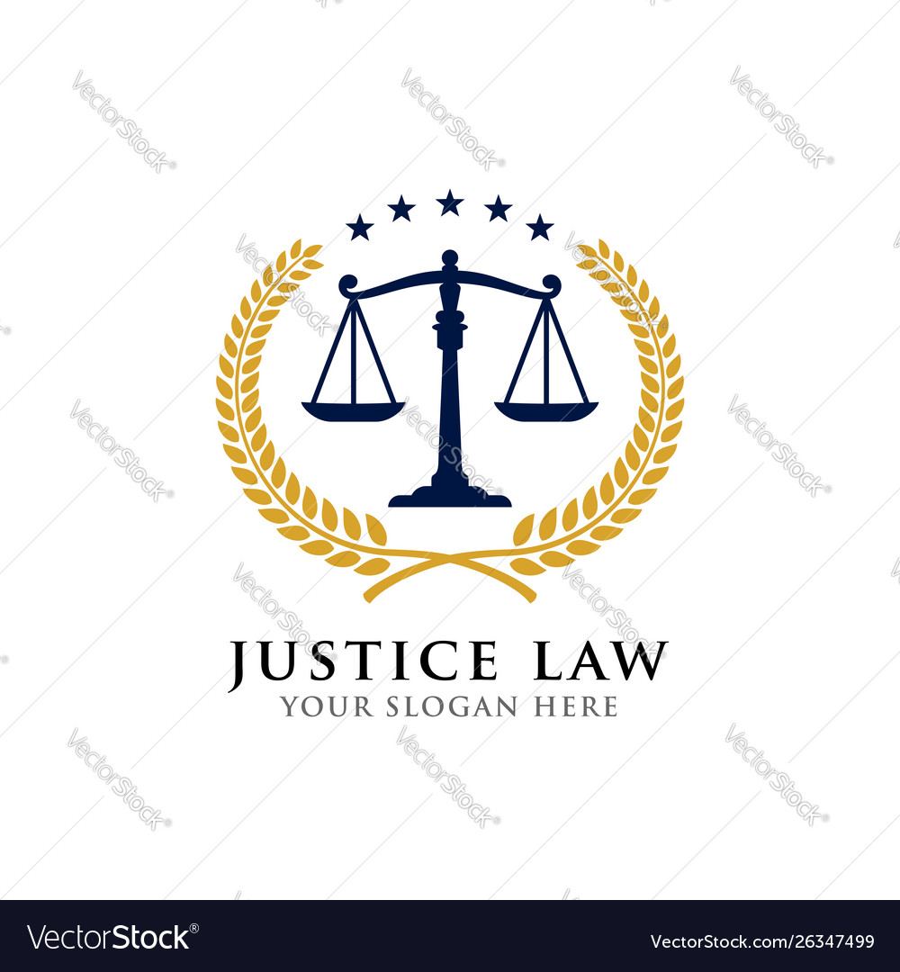 Justice Law Badge Logo Design Template Attorney Vector Image