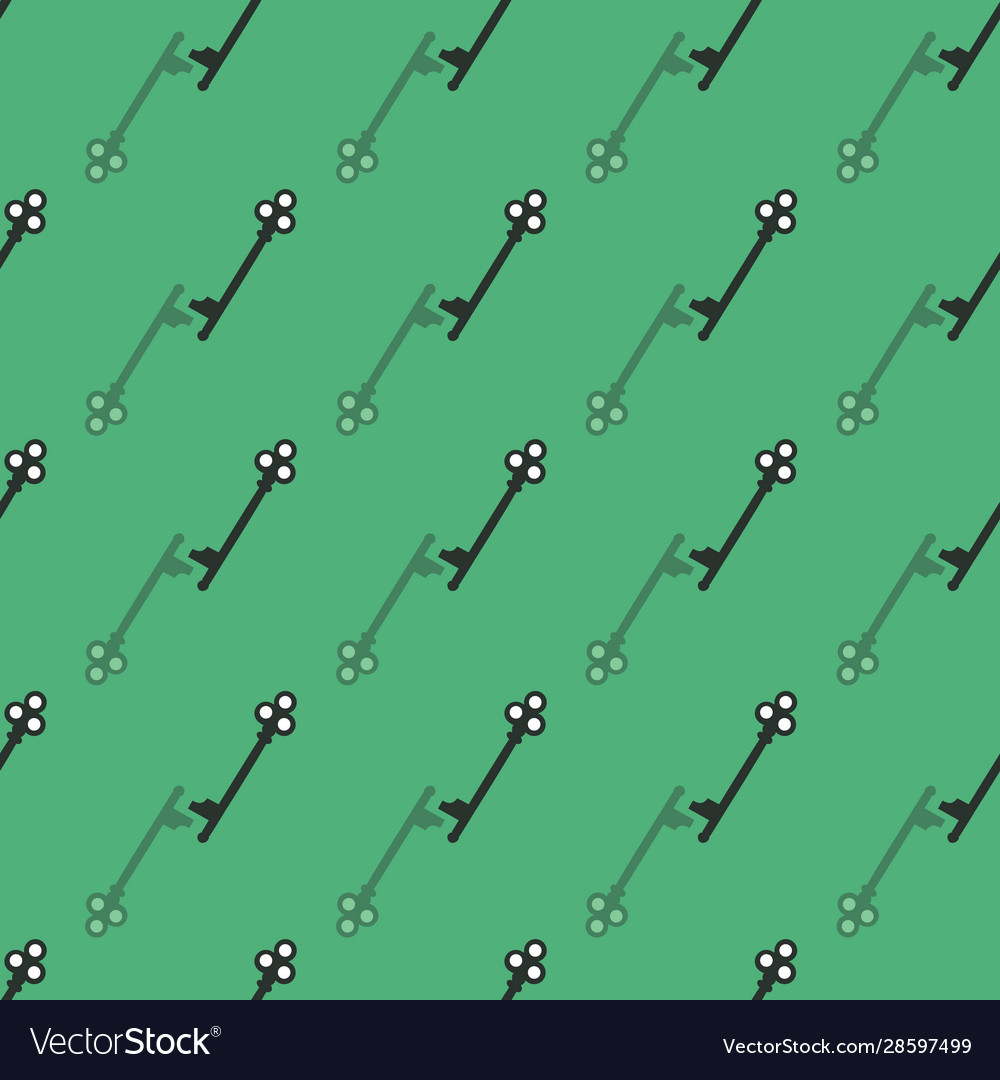 Keys on green repeat pattern print Vector Image Keys on green repeat pattern print