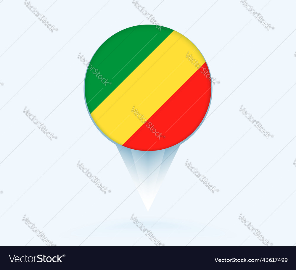 Kartenzeiger mit der Flagge von congo