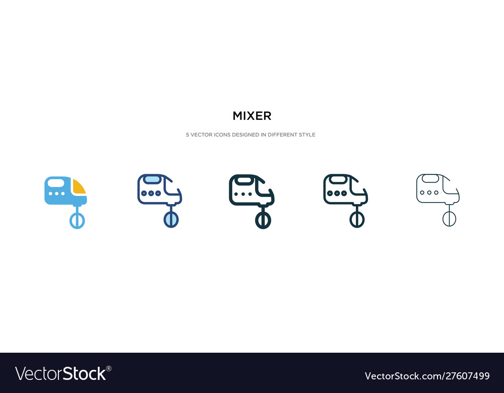 Mixer icon in different style two colored