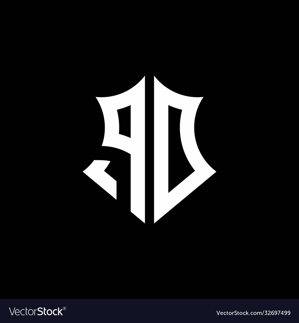 Pd monogram logo with a sharp shield style Vector Image Pd monogram logo with a sharp shield style