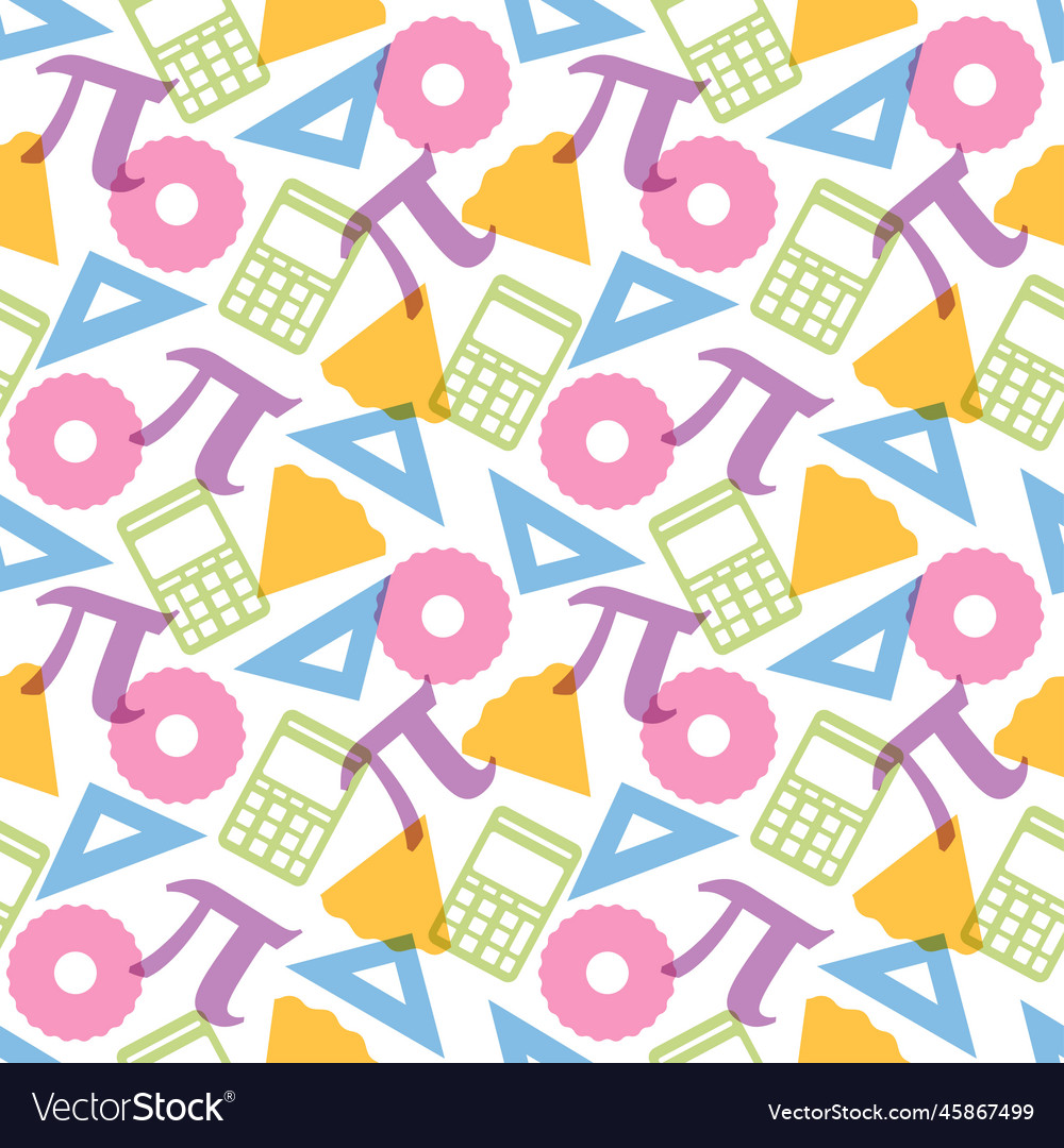 Pi day seamless pattern design with mathematical vector image Pi day seamless pattern design with mathematical