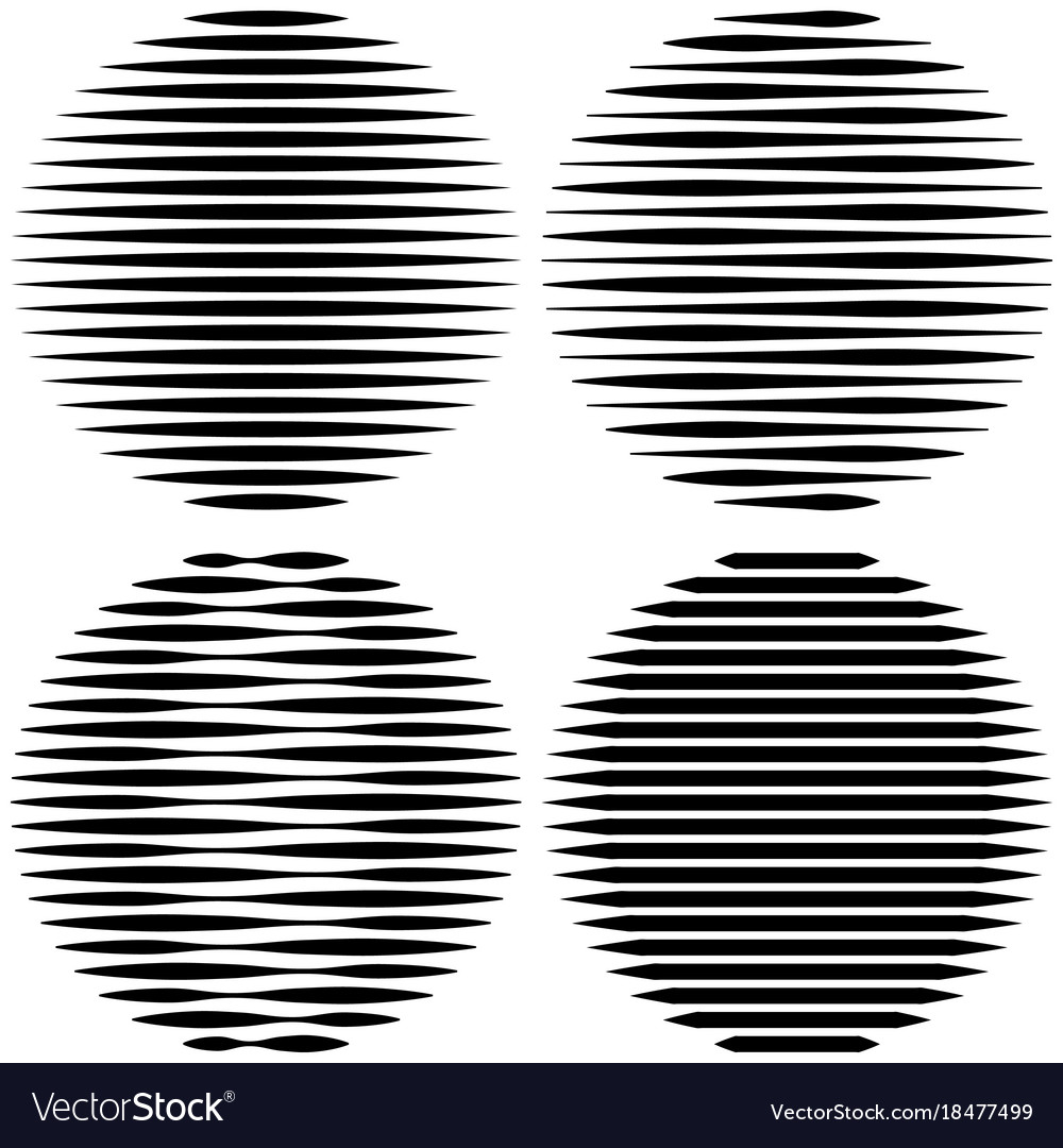 Set circle logo with lines unusual icon Royalty Free Vector