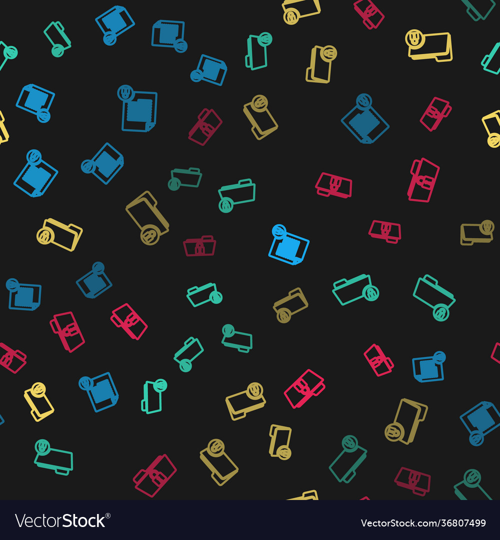 Set line document and lock folder vector image Set line document and lock folder