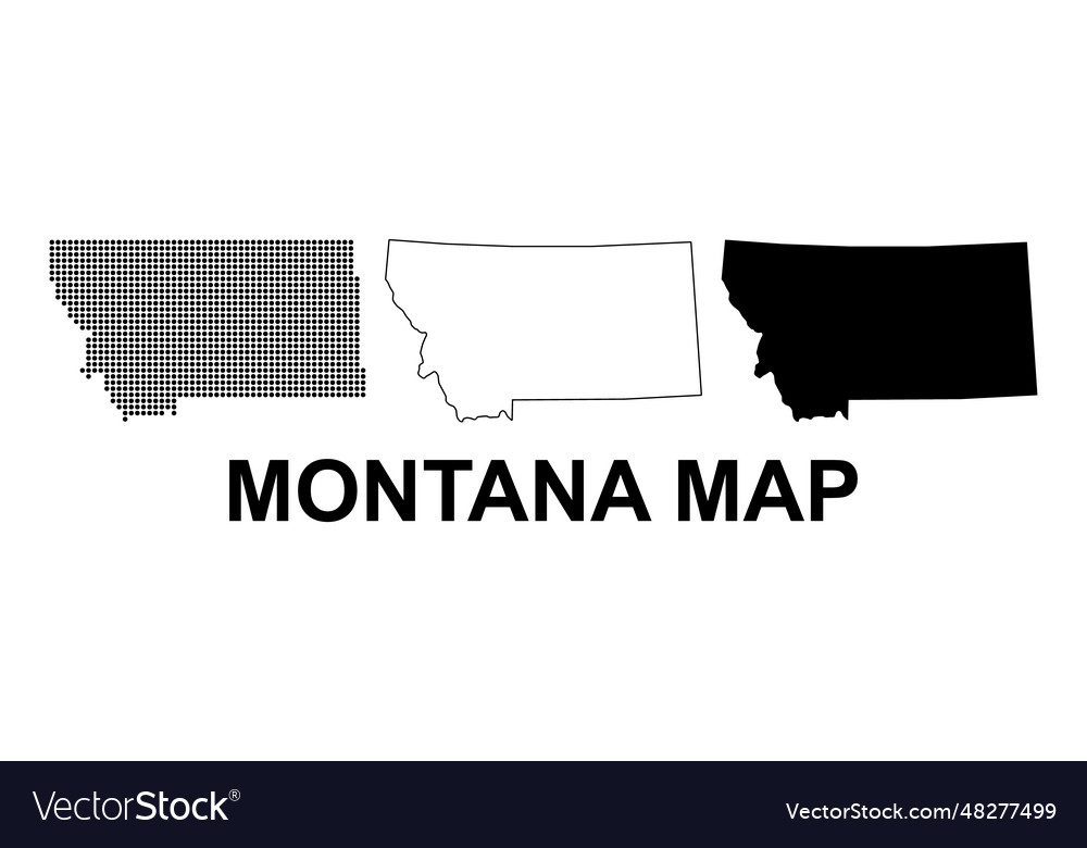 Set of montana map united states america flat Vector Image