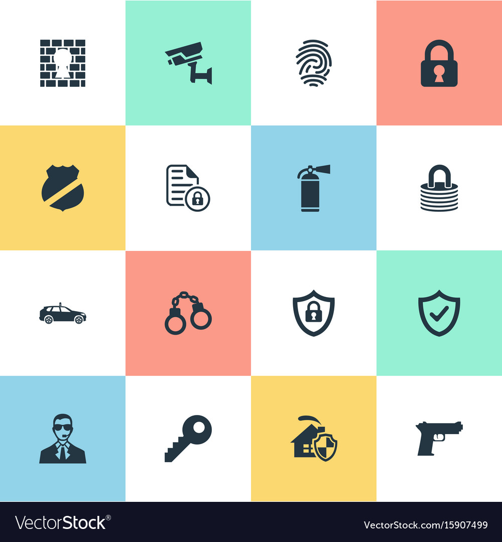 Set of simple security icons