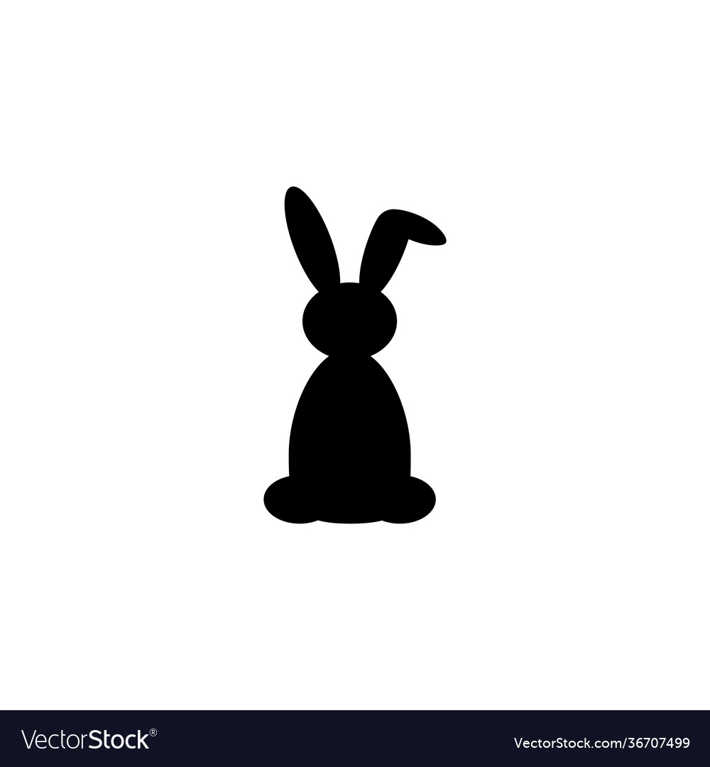 Silhouette rabbit simple black