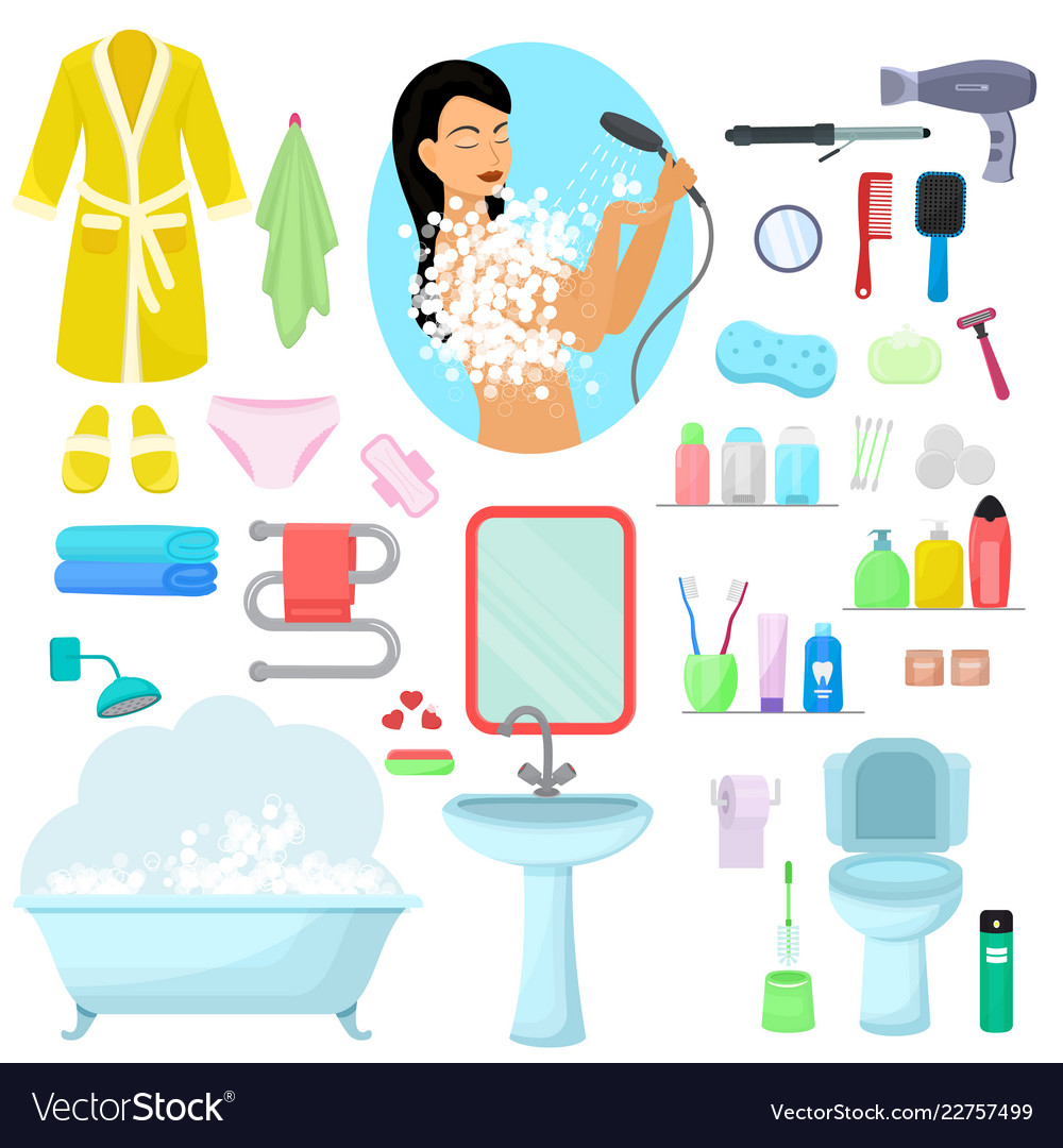Frau mit Dusche - Hygiene & Persönliche Pflege