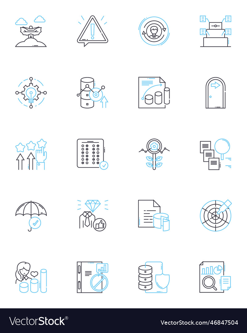Analytics linear icons set insights data vector image Analytics linear icons set insights data