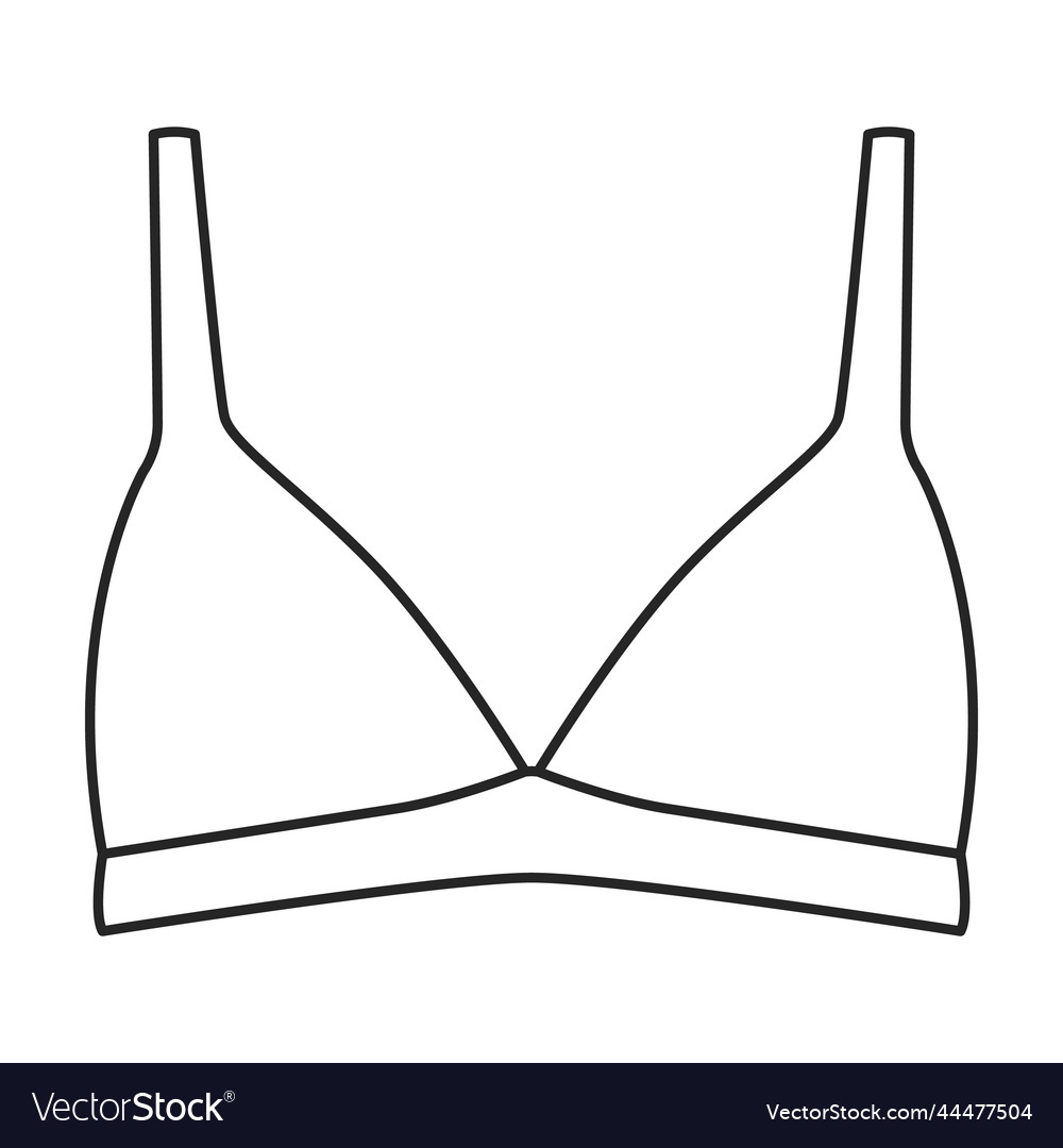 Bra iconoutline logo isolated on white vector image Bra iconoutline logo isolated on white