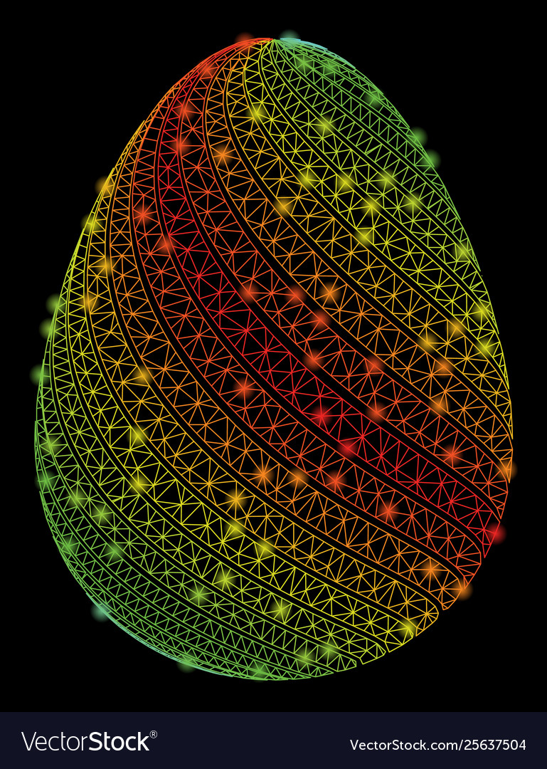 Bright mesh wire frame abstract egg with diagonal vector image Bright mesh wire frame abstract egg with diagonal