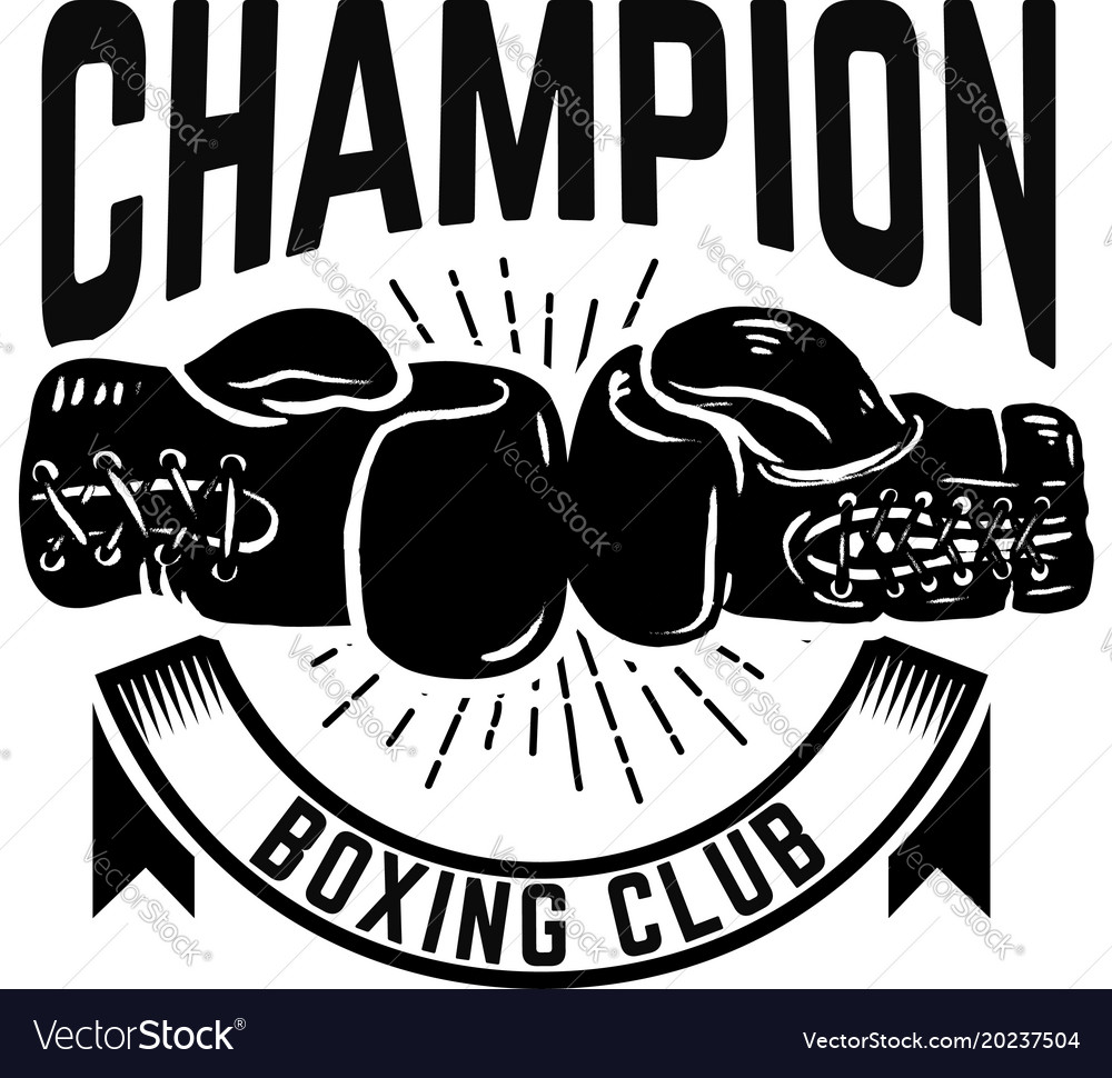 Champion Boxing Club Emblem Template With Boxer Vector Image