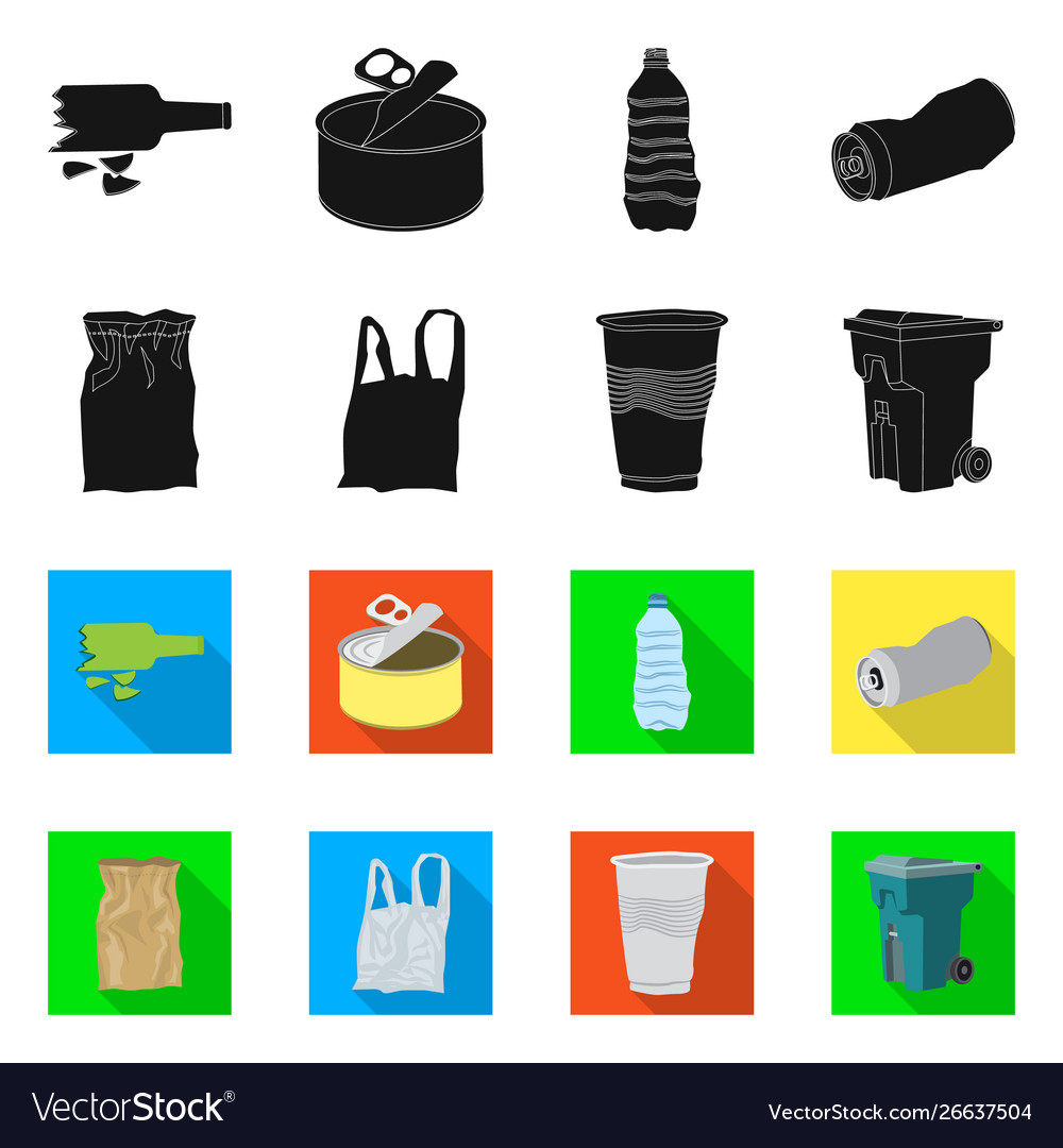 Design refuse and junk symbol set vector image Design refuse and junk symbol set