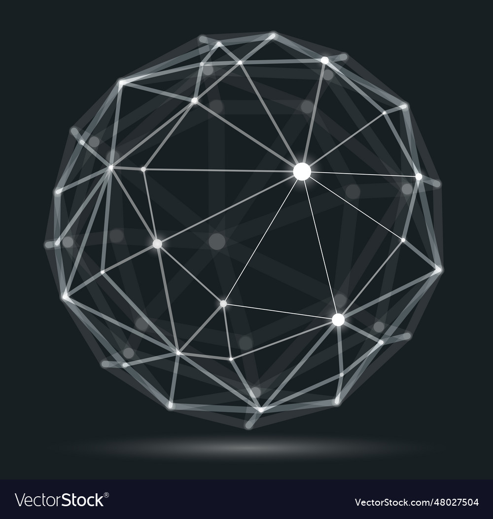 Dimensional lattice mesh abstraction 3d polygonal Vector Image