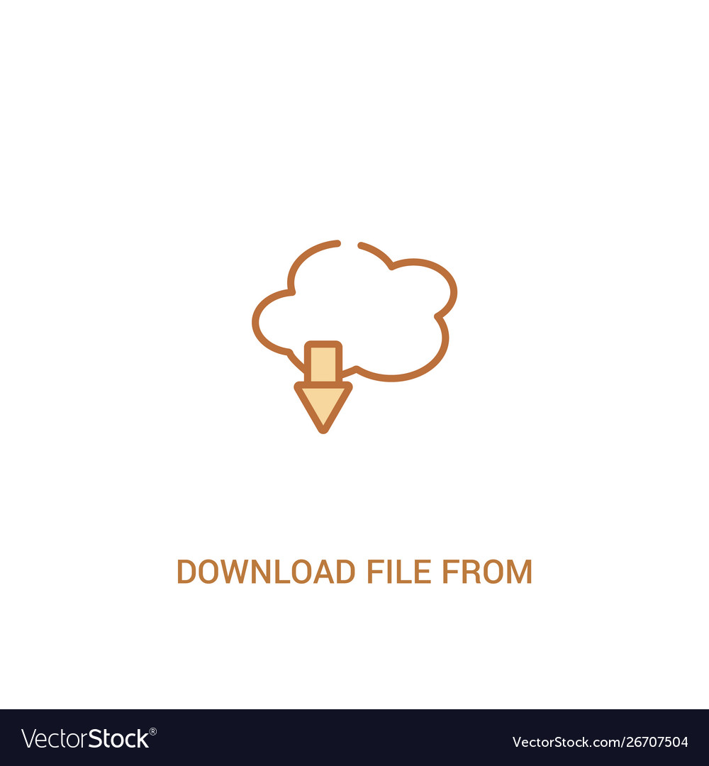Download file from cloud concept 2 colored icon