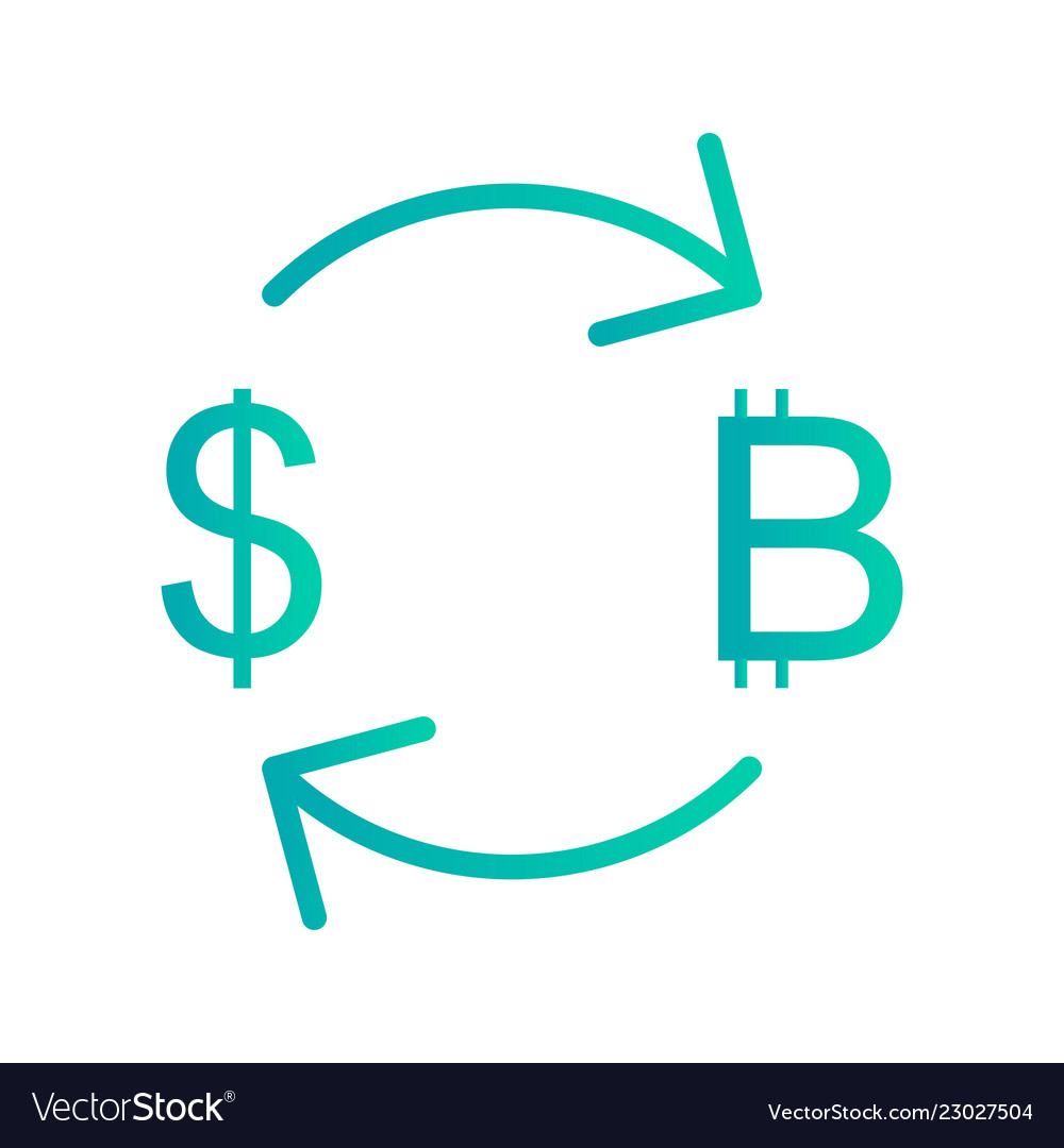 Exchange bitcoin with dollar icon